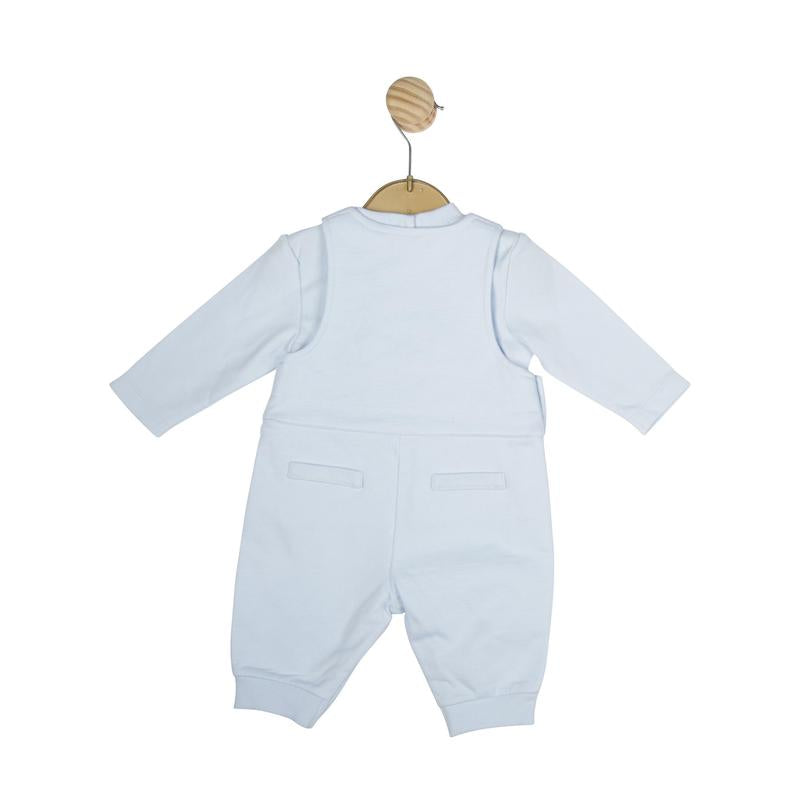 mintini baby logo design overalls & light blue long T-set