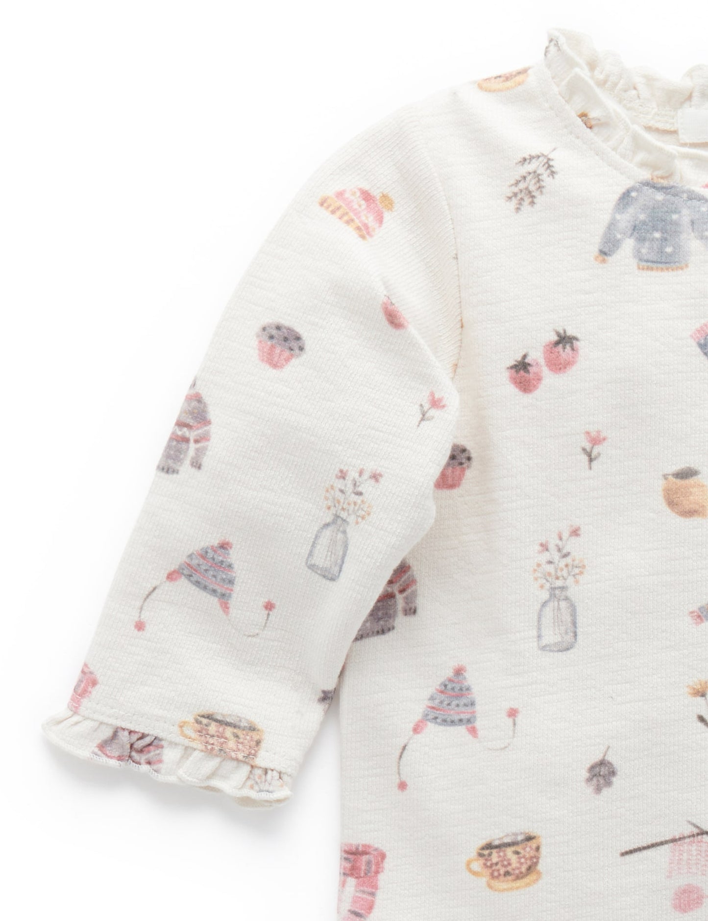Purebaby Purebaby Thicker Layering Top Cozy Things Print PB2043W22