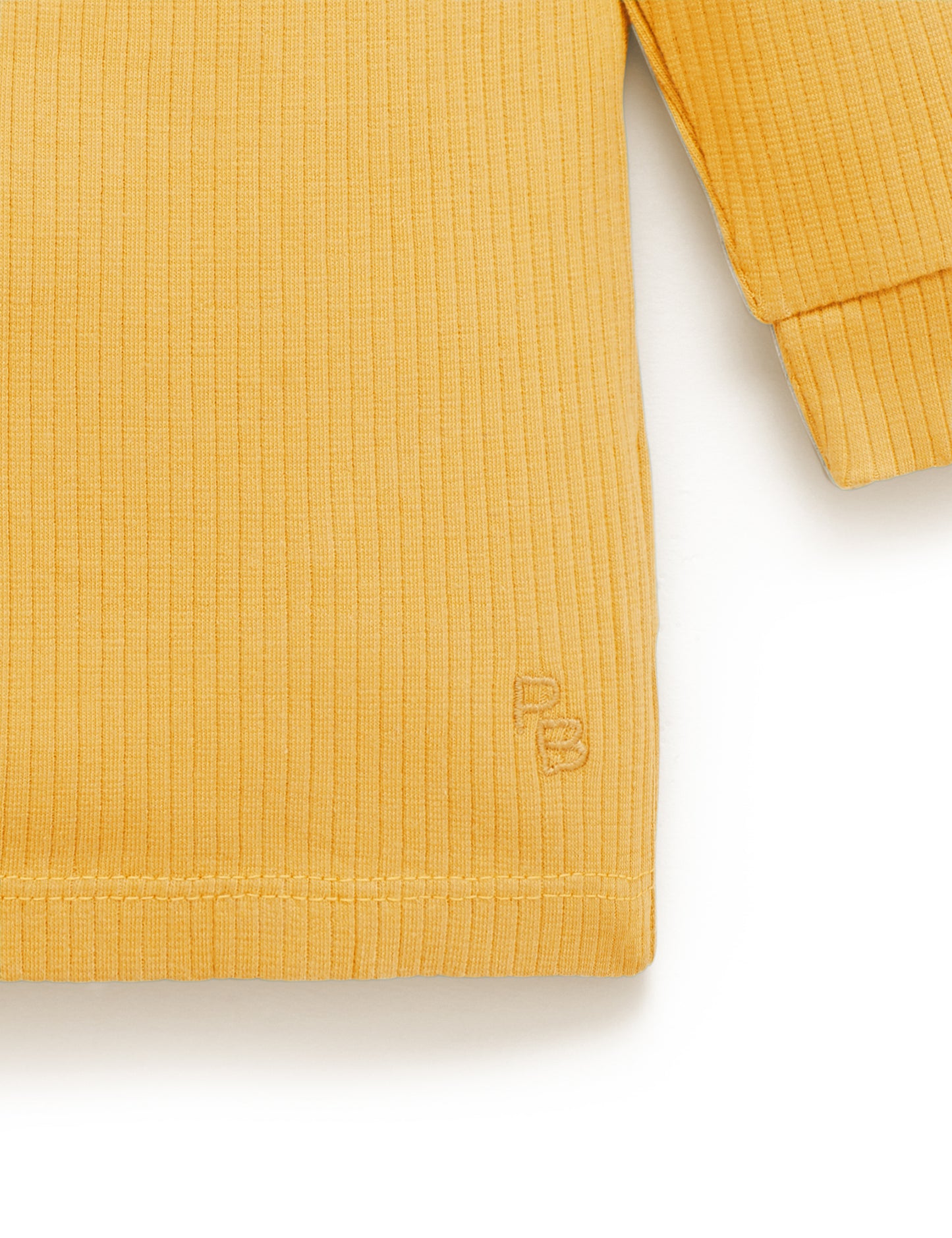 purebaby Pure Baby Rib L/Slv Henley Tee Golden PBN1000NS