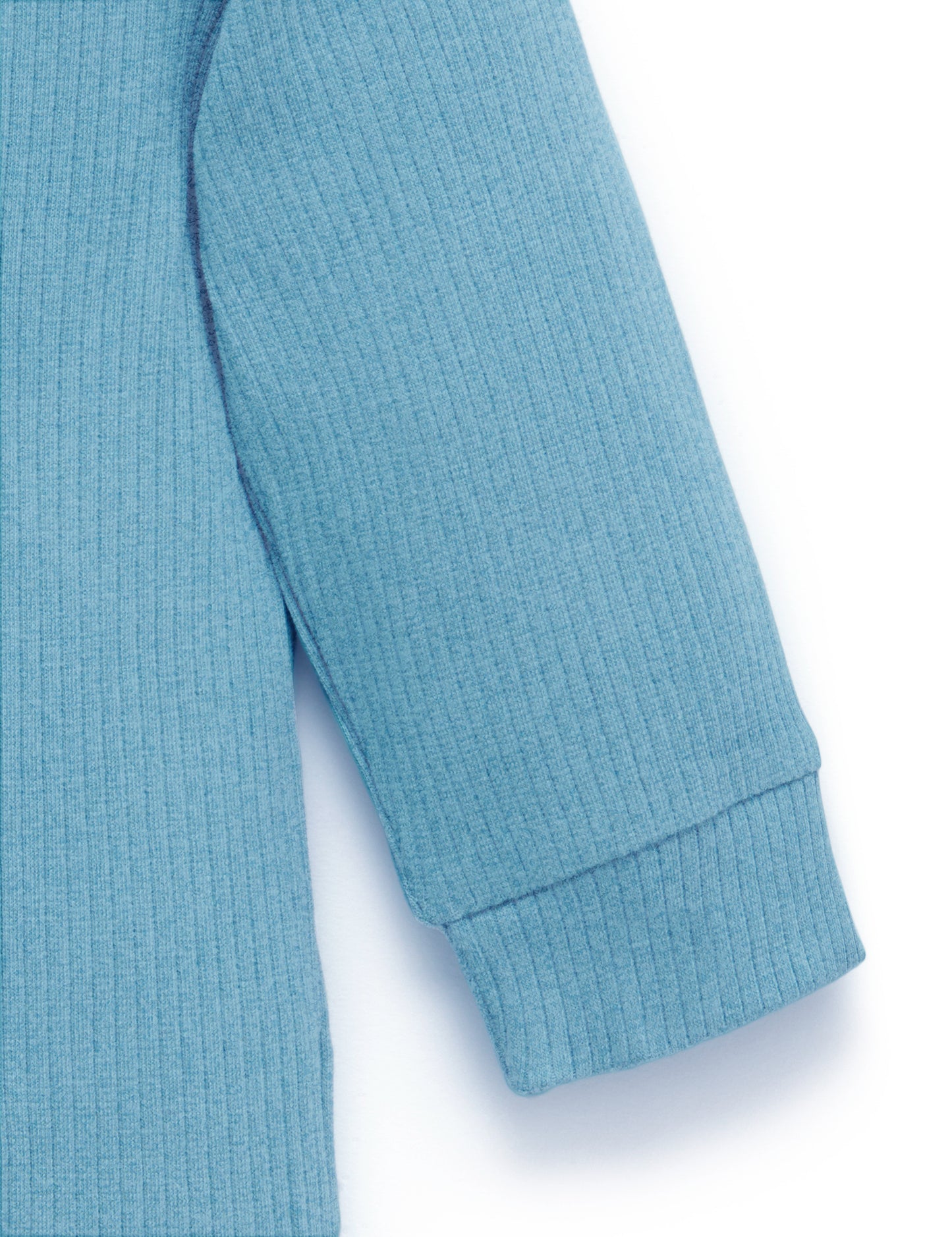 purebaby Pure Baby Rib L/Slv Henley Tee Lake PBN1000NS