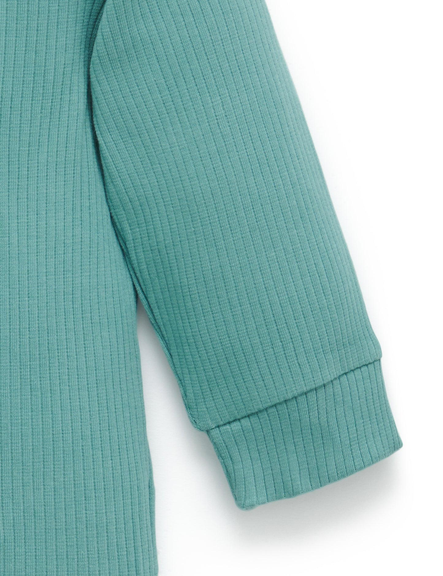 purebaby Pure Baby Rib L/Slv Henley Tee Moss Green PBN1000NS