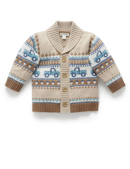purebaby Purebaby Truck Cardigan PD1000W22