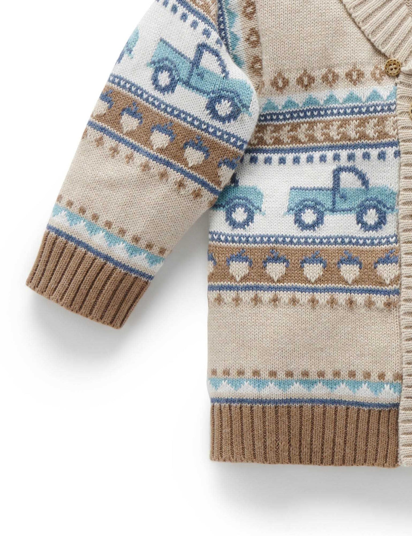 purebaby Purebaby Truck Cardigan PD1000W22