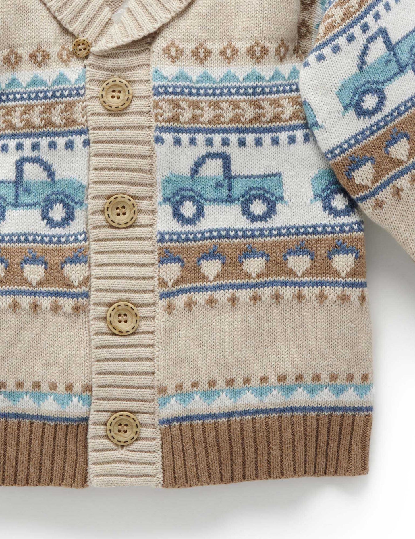 purebaby Purebaby Truck Cardigan PD1000W22