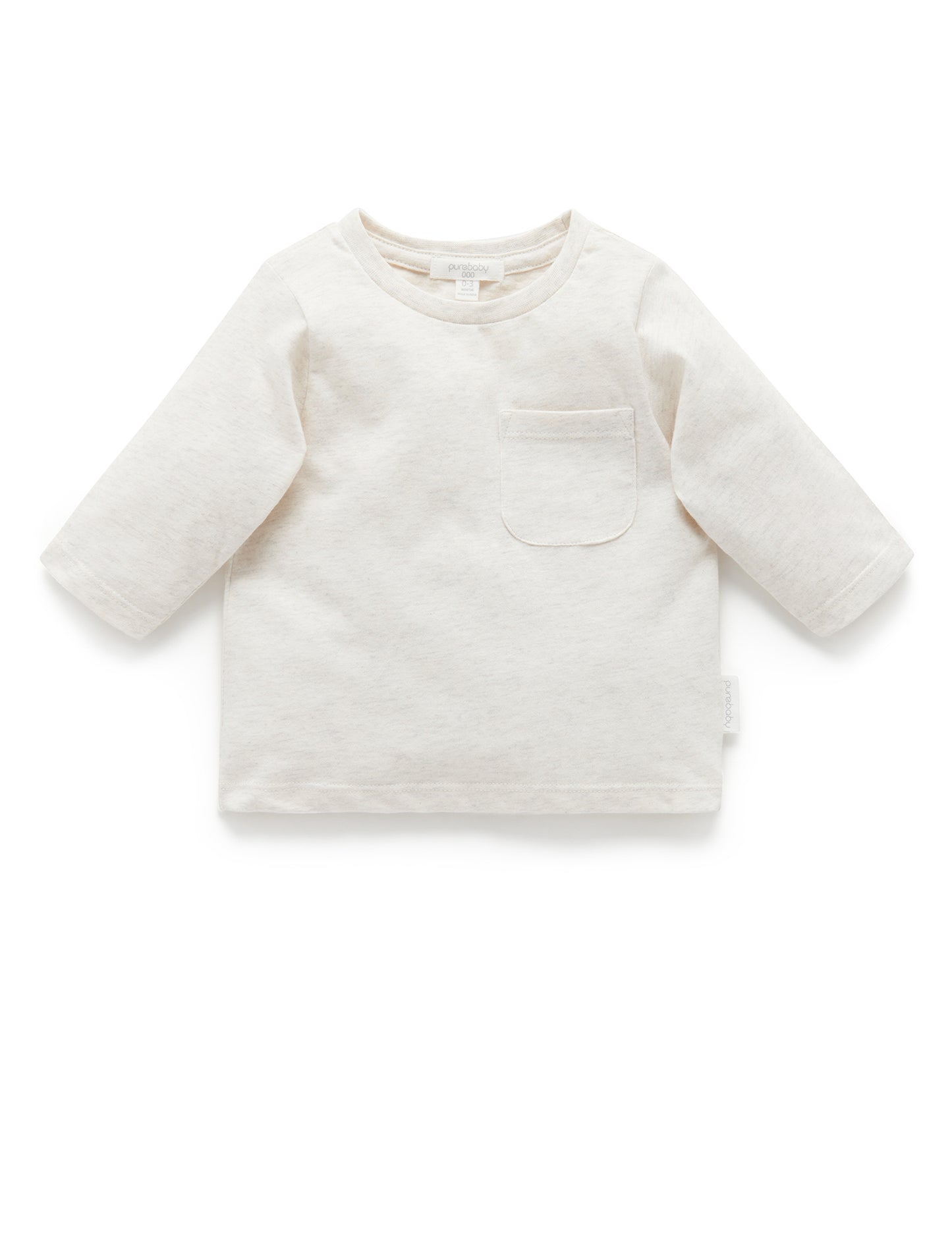 Purebaby Purebaby Basic L/slv Tee Oat Melange PD1003W22
