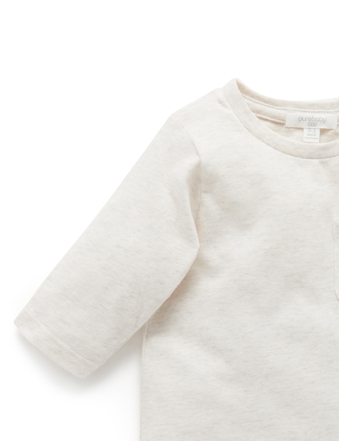 Purebaby Purebaby Basic L/slv Tee Oat Melange PD1003W22