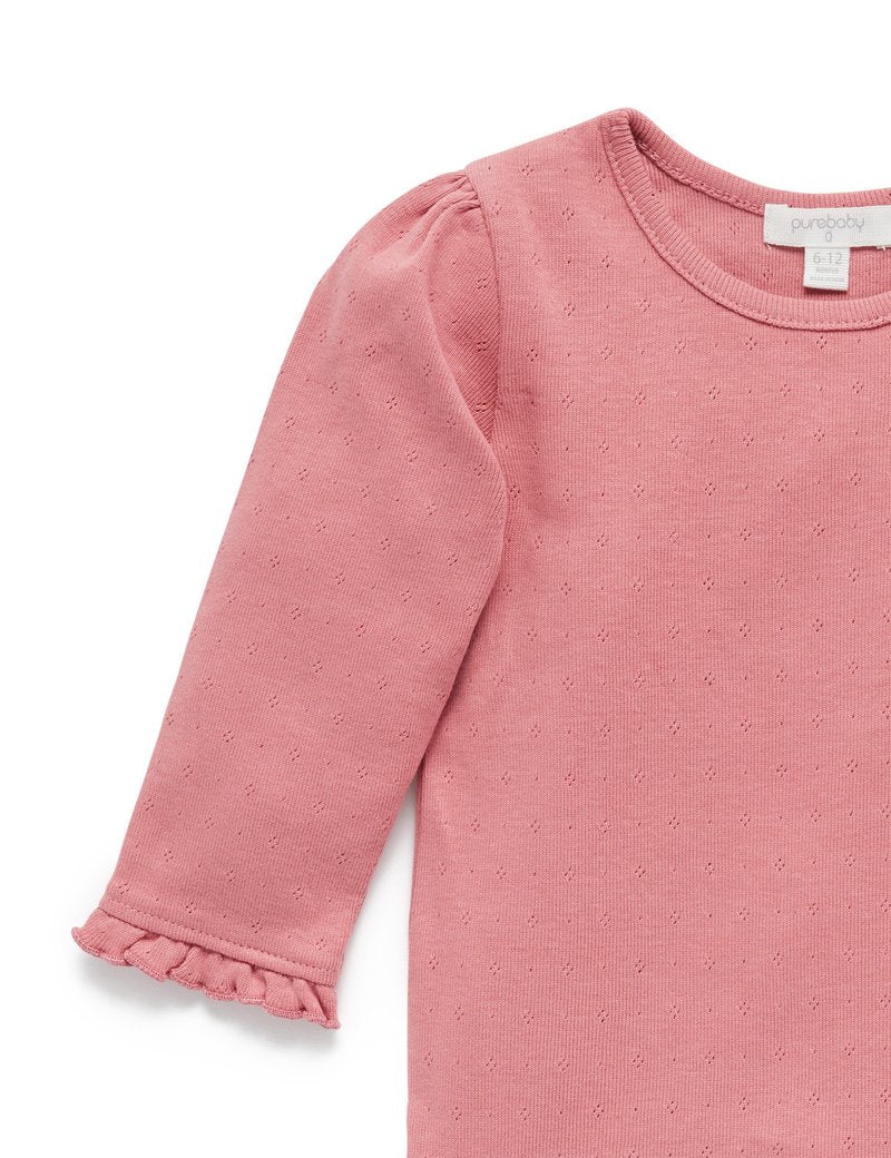 purebaby ピュアベビー Pointelle Rib Layering Top