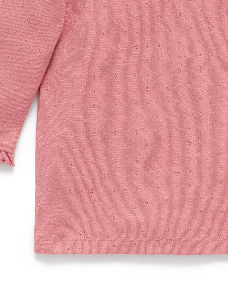 purebaby ピュアベビー Pointelle Rib Layering Top