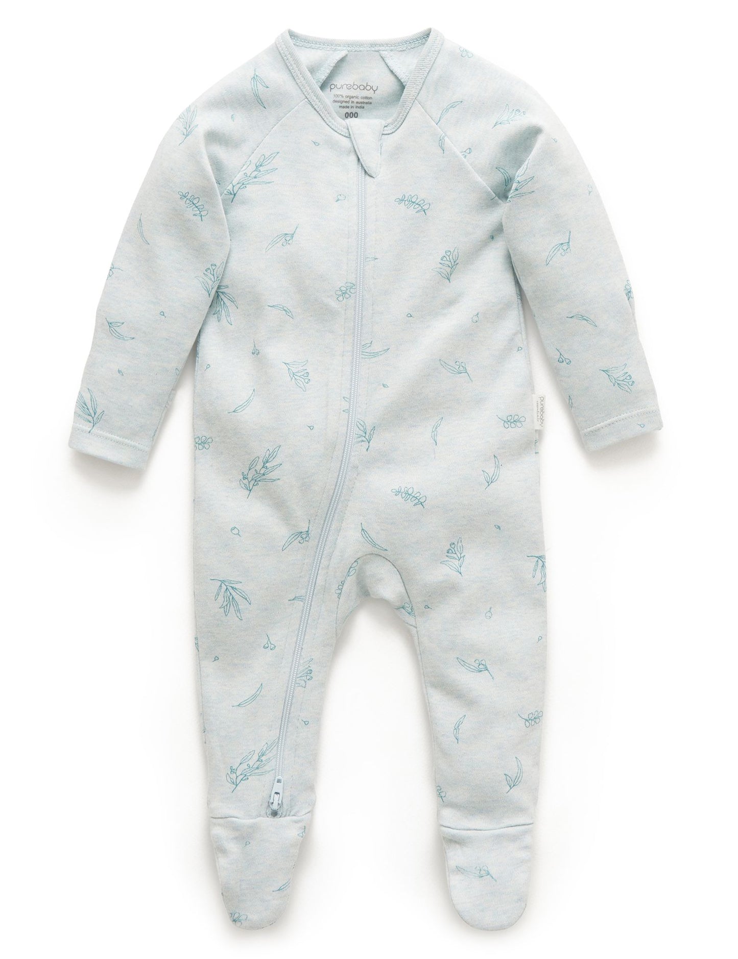 Purebaby Purebaby Zip Grpwsuit Mint Eucalyptus PE1001ES