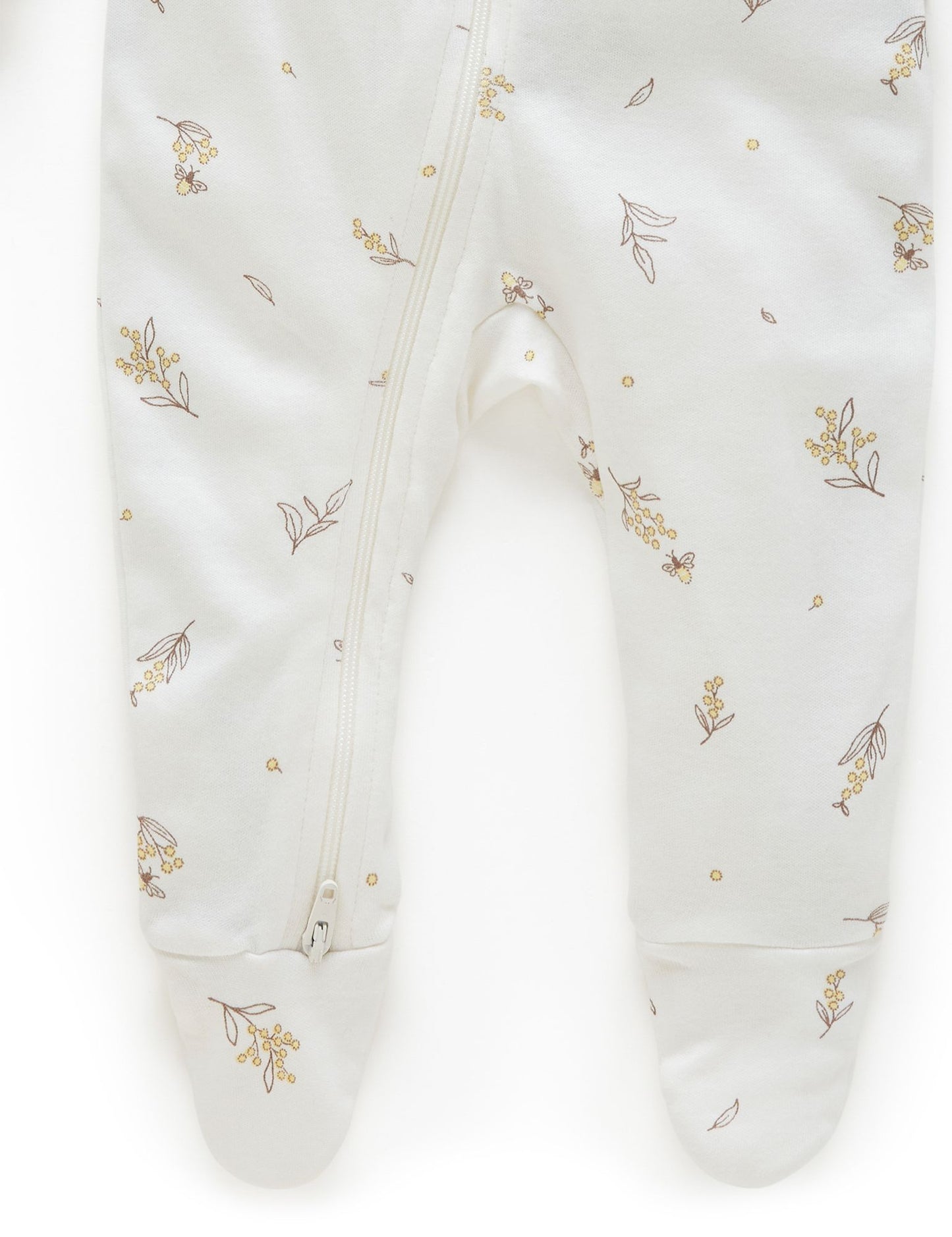 Purebaby Purebaby Zip Grpwsuit Vanilla Wattle Bee PE1001ES