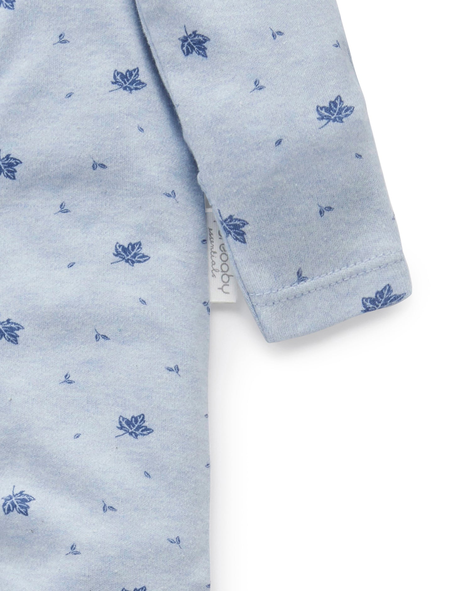 Purebaby Purebaby ZIP GROWSUIT PALE BLUE LEAF PE1001ES