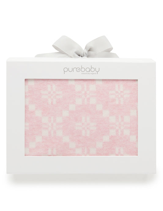 purebaby  ピュアベビー  Geometric Blanket Pink