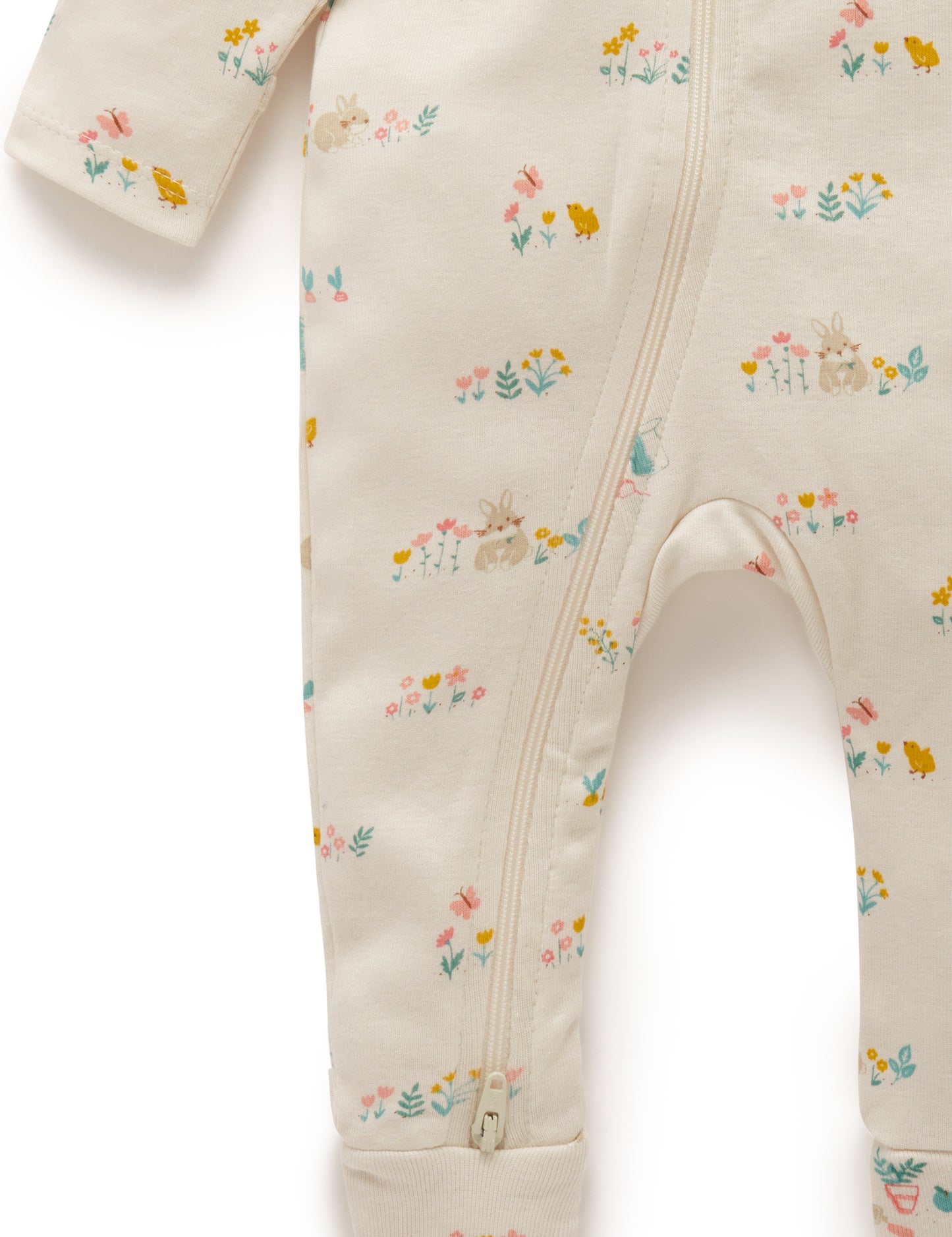 Purebaby Purebaby Printed Zip Growsuit Flower Patch Print PN1001S21