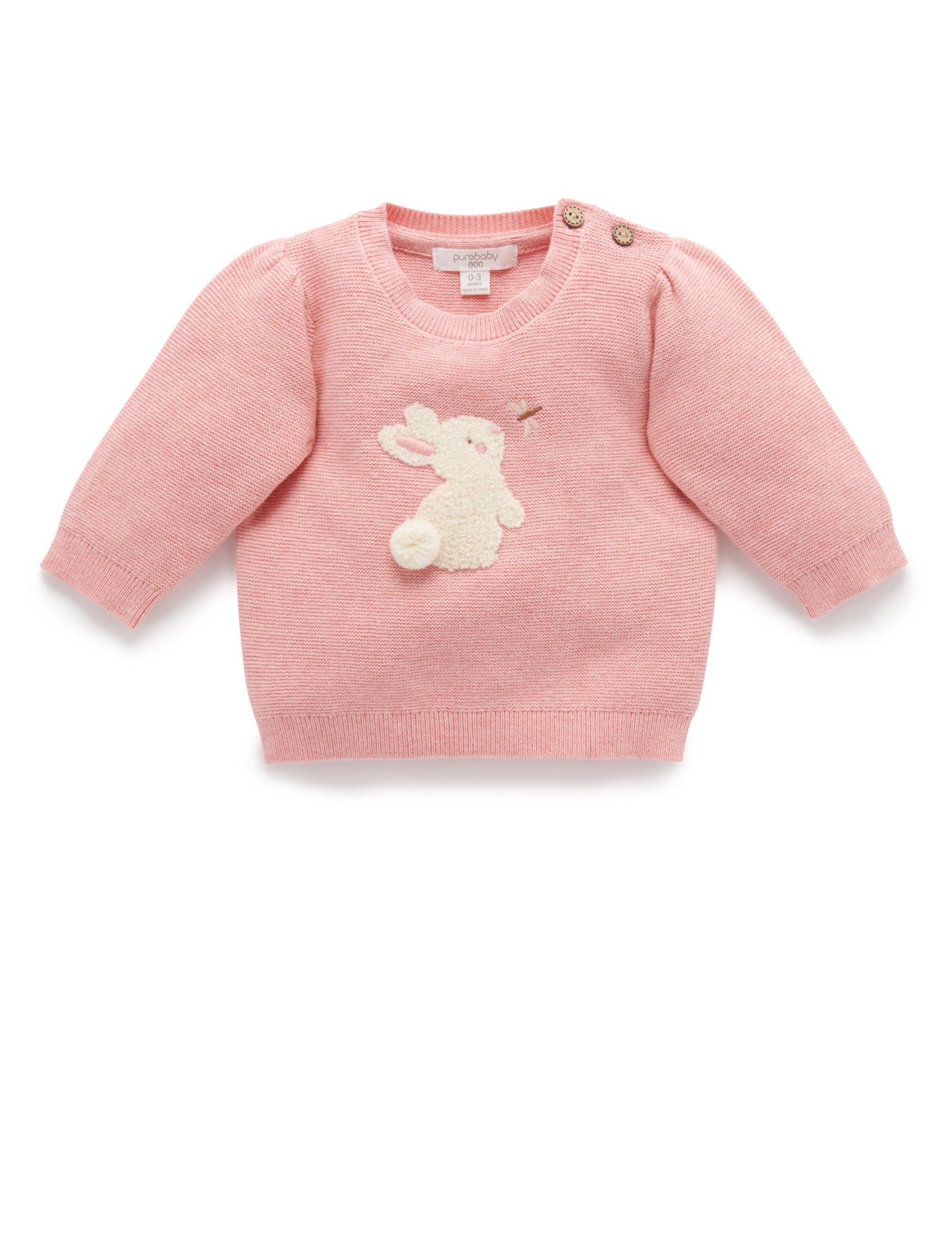 Purebaby Purebaby Pink Bunny Jumper PN1007S21