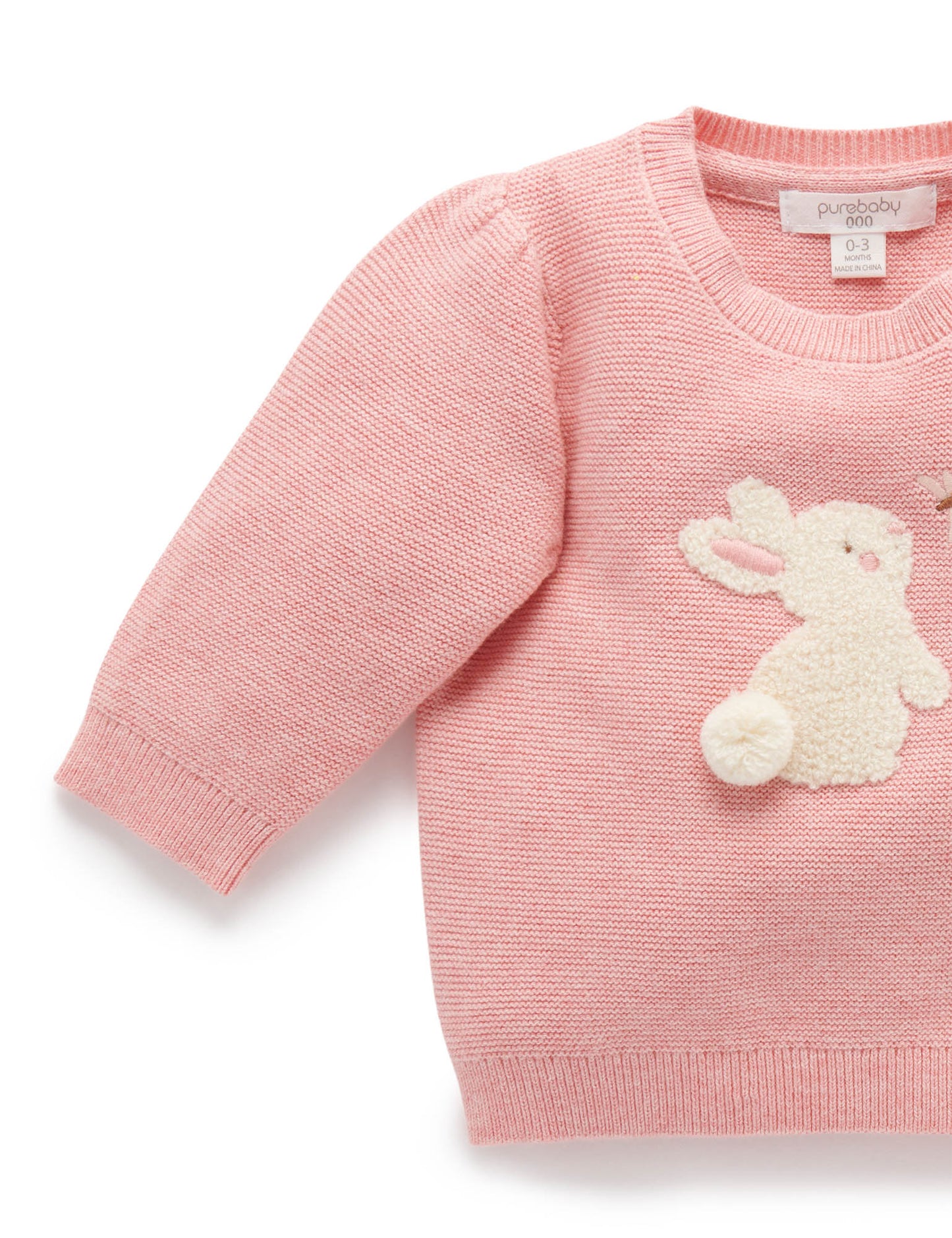 Purebaby Purebaby Pink Bunny Jumper PN1007S21