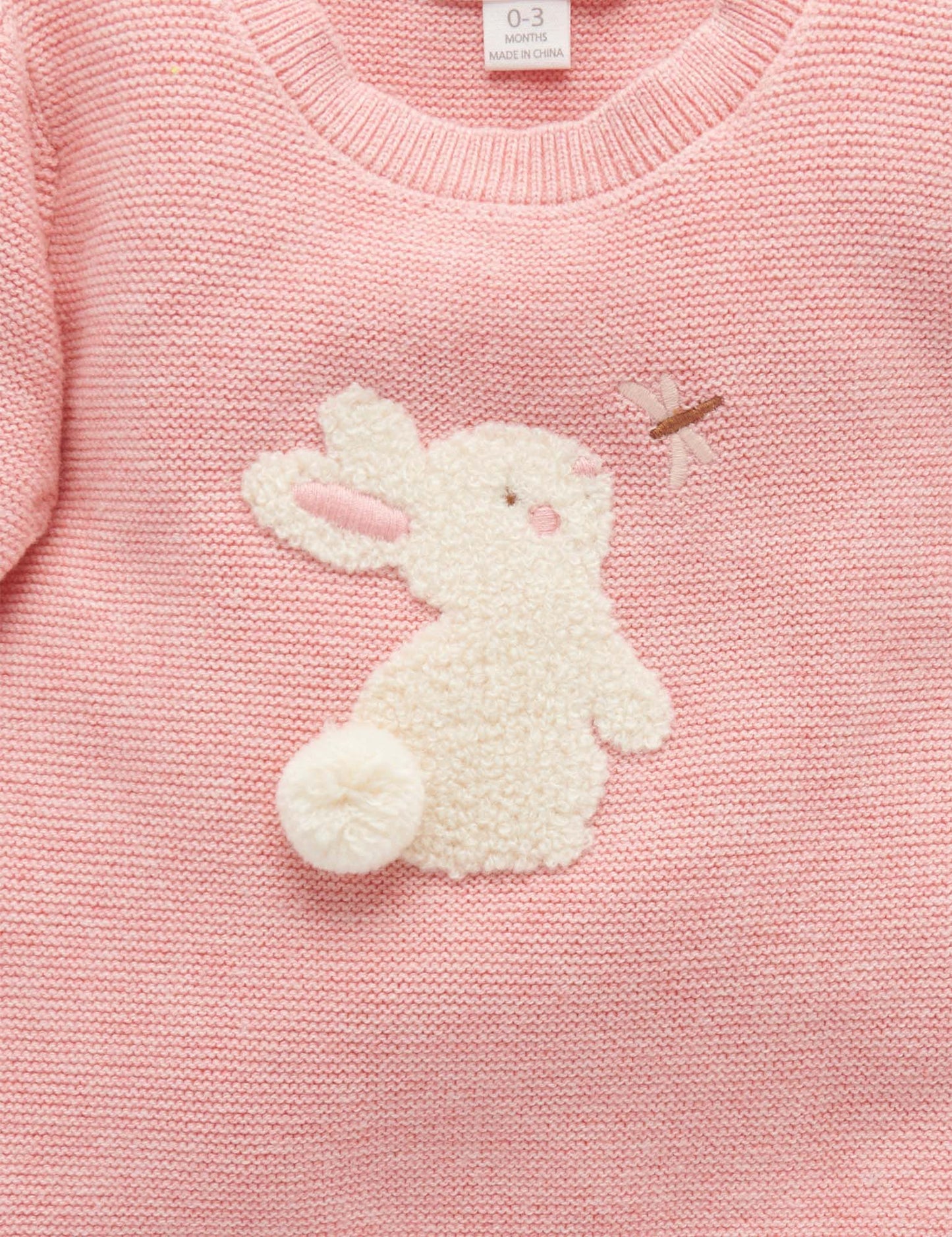 Purebaby Purebaby Pink Bunny Jumper PN1007S21