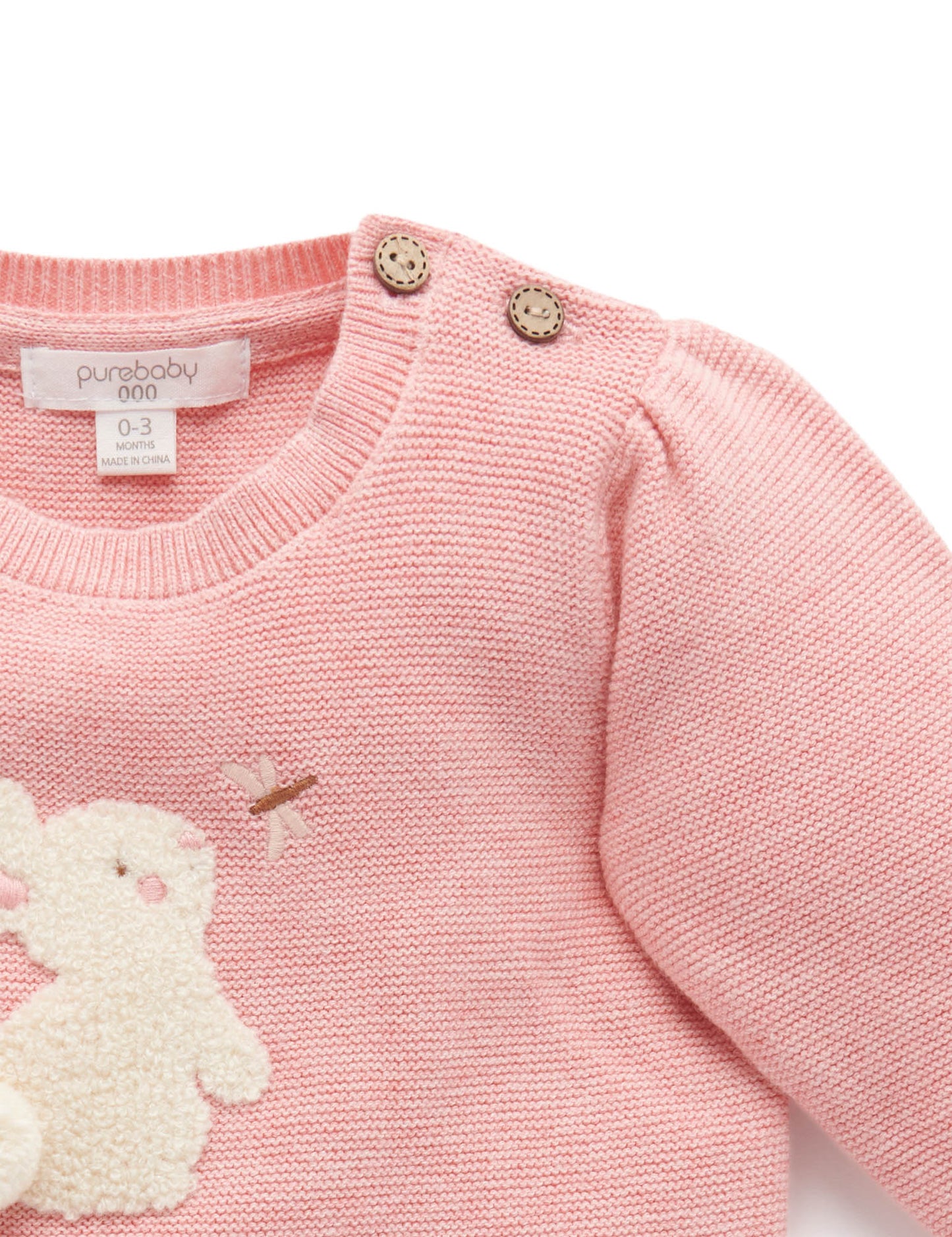 Purebaby Purebaby Pink Bunny Jumper PN1007S21