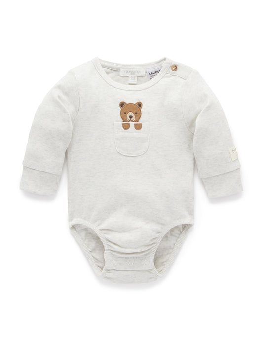 purebaby ピュアベビー Peekaboo Bodysuit Cloud Melange
