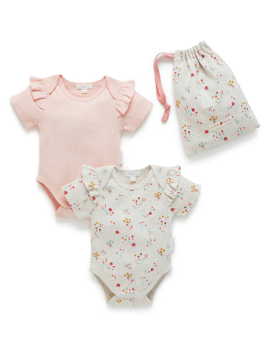 Purebaby Purebaby Lady Bird Print 2 pack Bodysuit PN1014S21