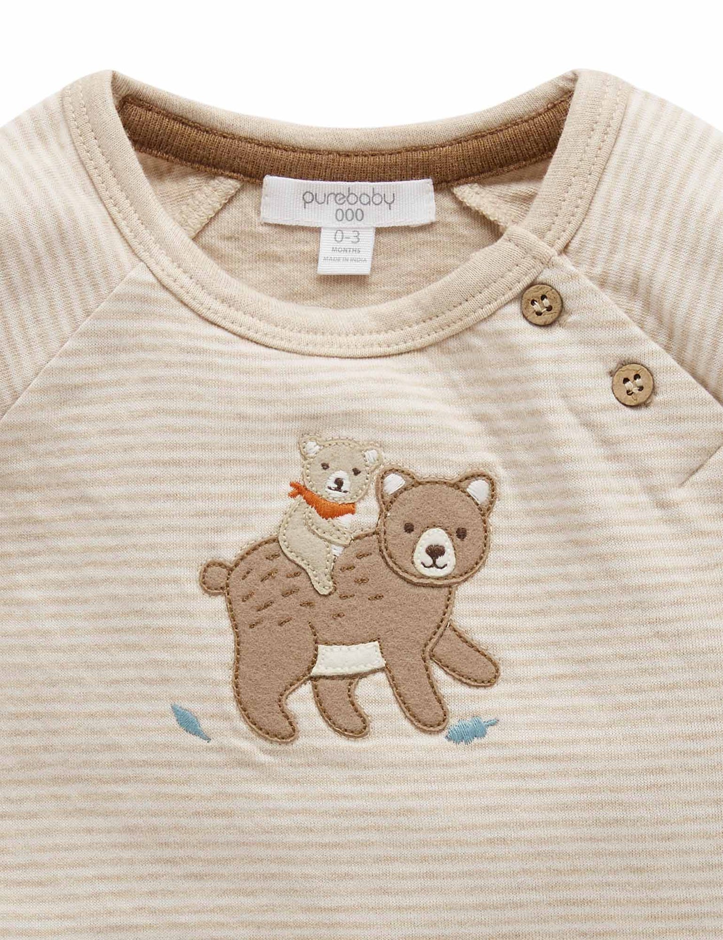 【1 last one】Purebaby ピュアベビー Little Friends Tee  PN1024W22