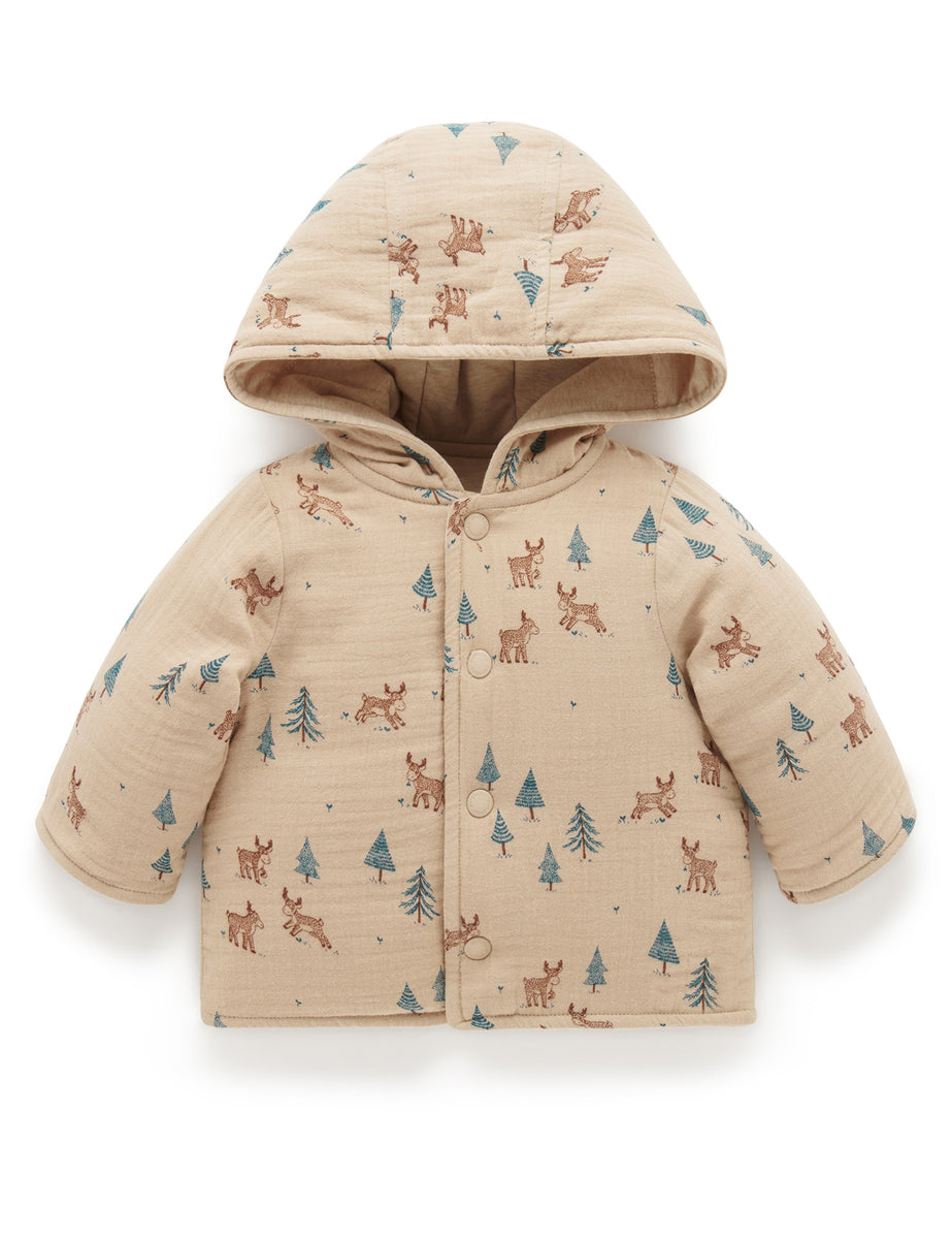 Purebaby ピュアベビー Reversible Jacket Grazing Moose Print