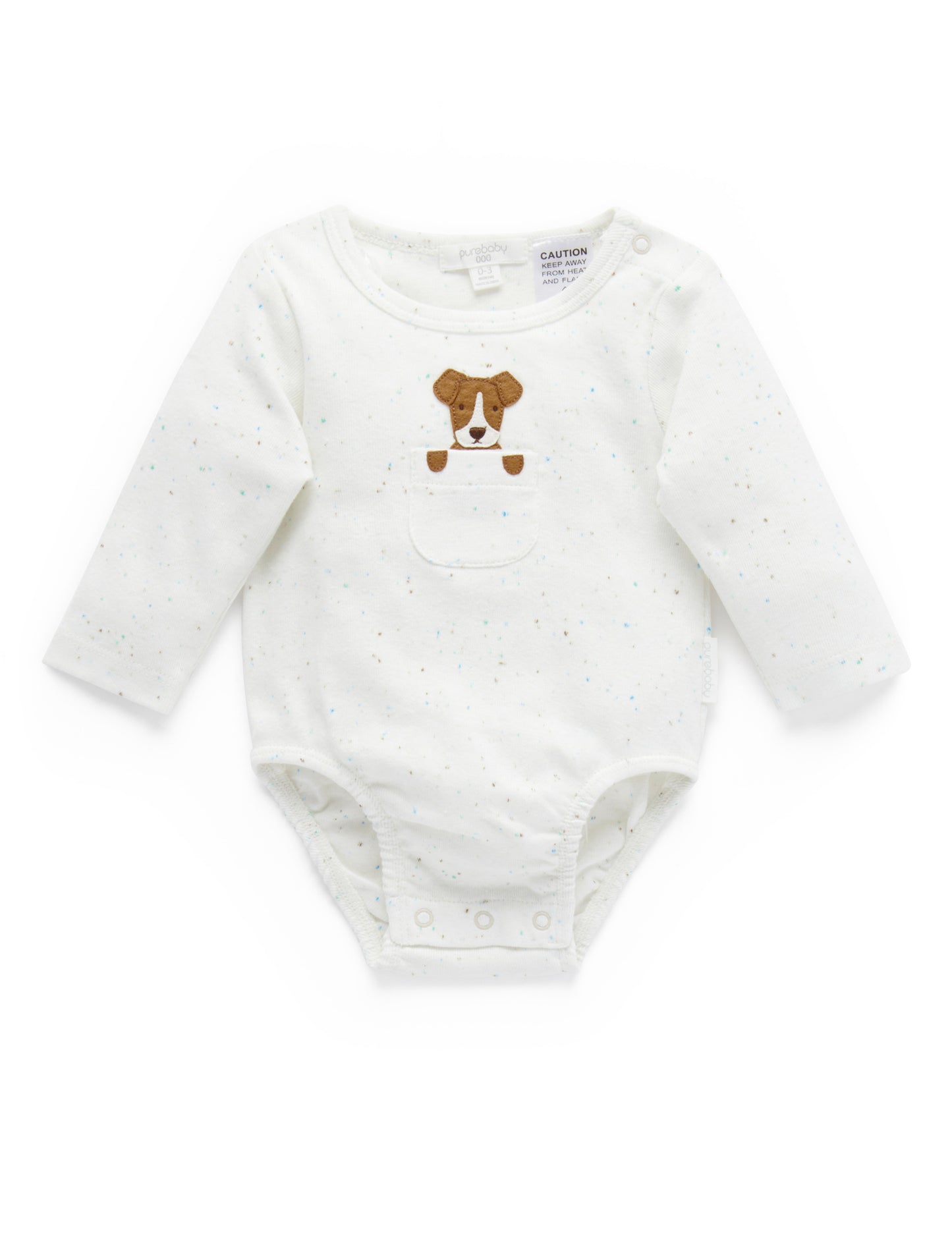 Purebaby Pure Baby Puppy L/Slv Bodysuit PN1050S21