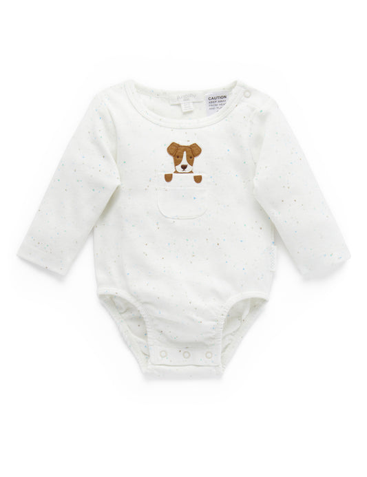 Purebaby Pure Baby Puppy L/Slv Bodysuit PN1050S21