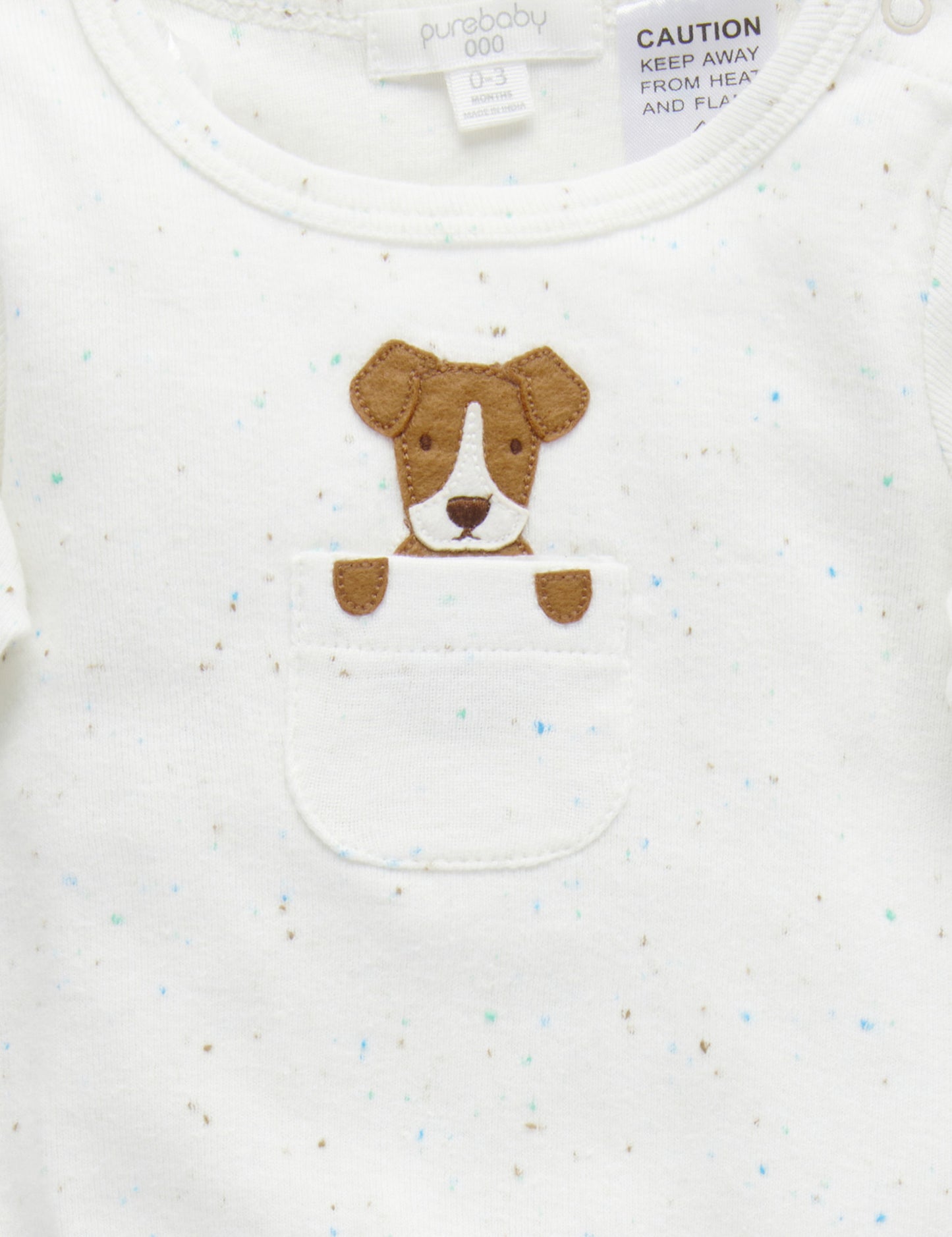Purebaby Pure Baby Puppy L/Slv Bodysuit PN1050S21