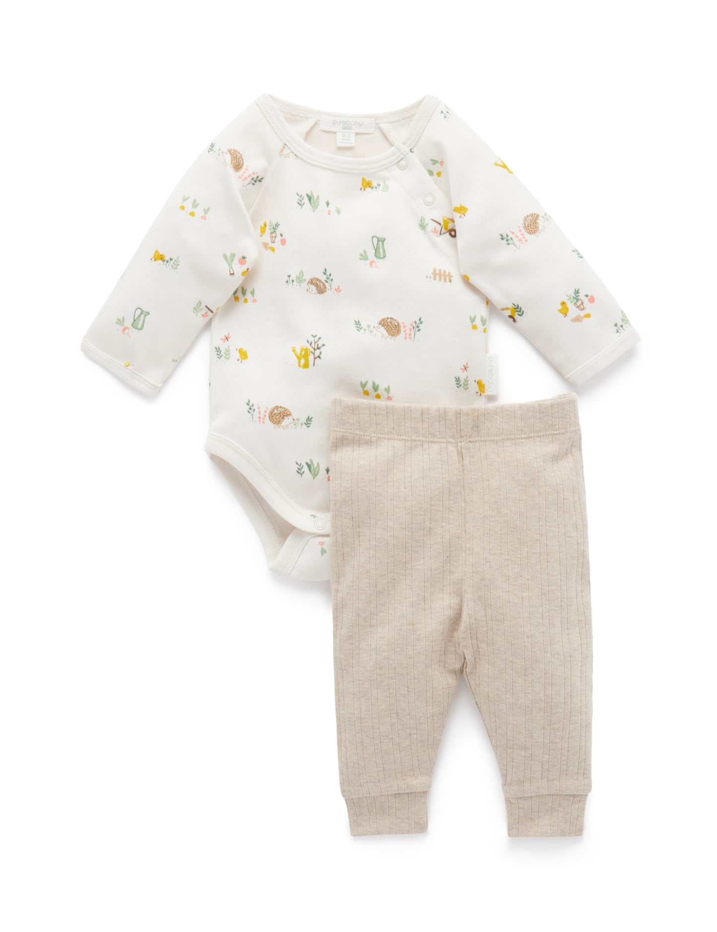 【00 last one】Purebaby ピュアベビー 2 Piece Gift Pack  Veggie Patch Print  PN1109S21