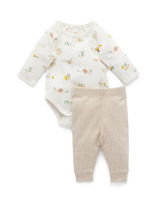 【00 last one】Purebaby ピュアベビー 2 Piece Gift Pack  Veggie Patch Print  PN1109S21