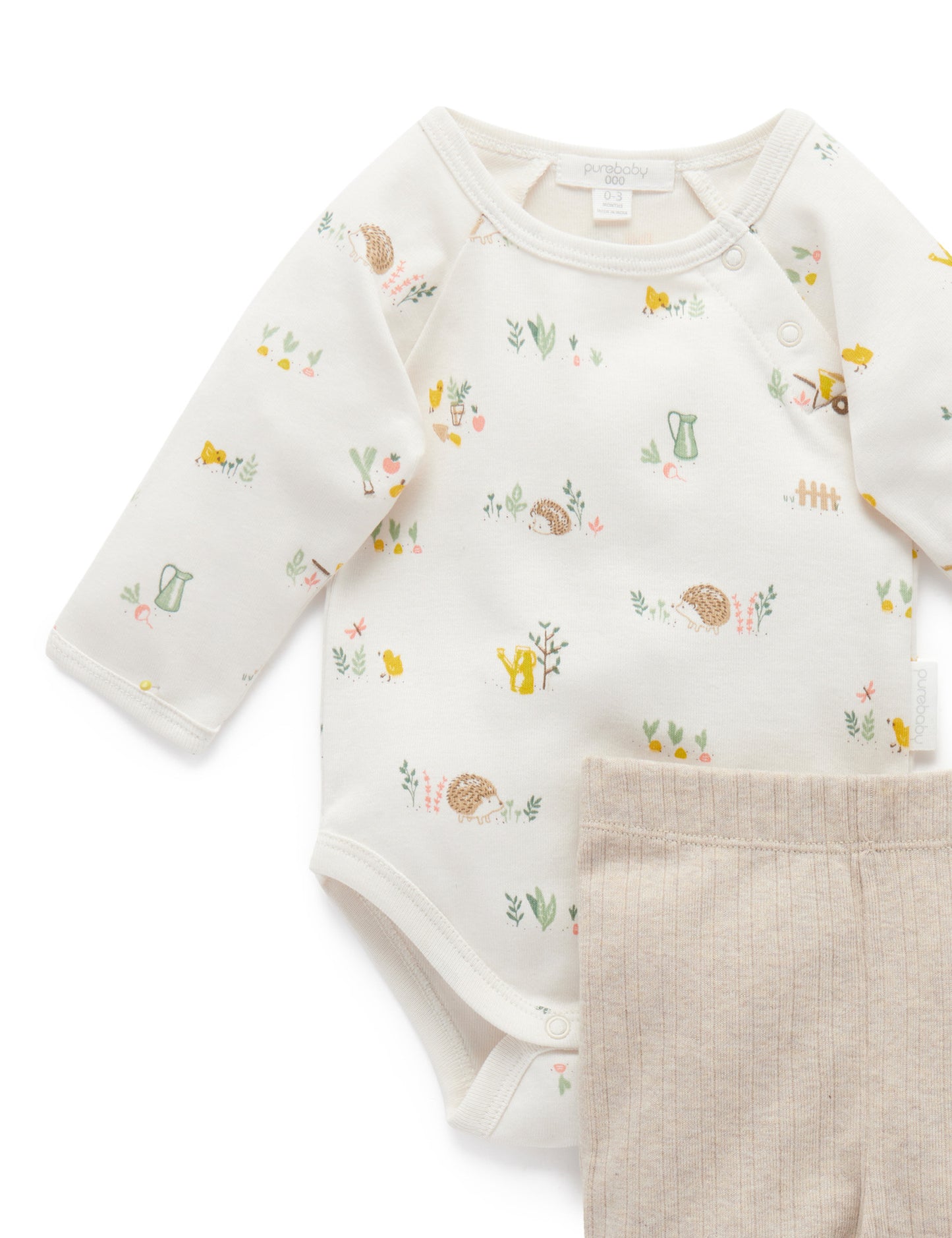 【00 last one】Purebaby ピュアベビー 2 Piece Gift Pack  Veggie Patch Print  PN1109S21