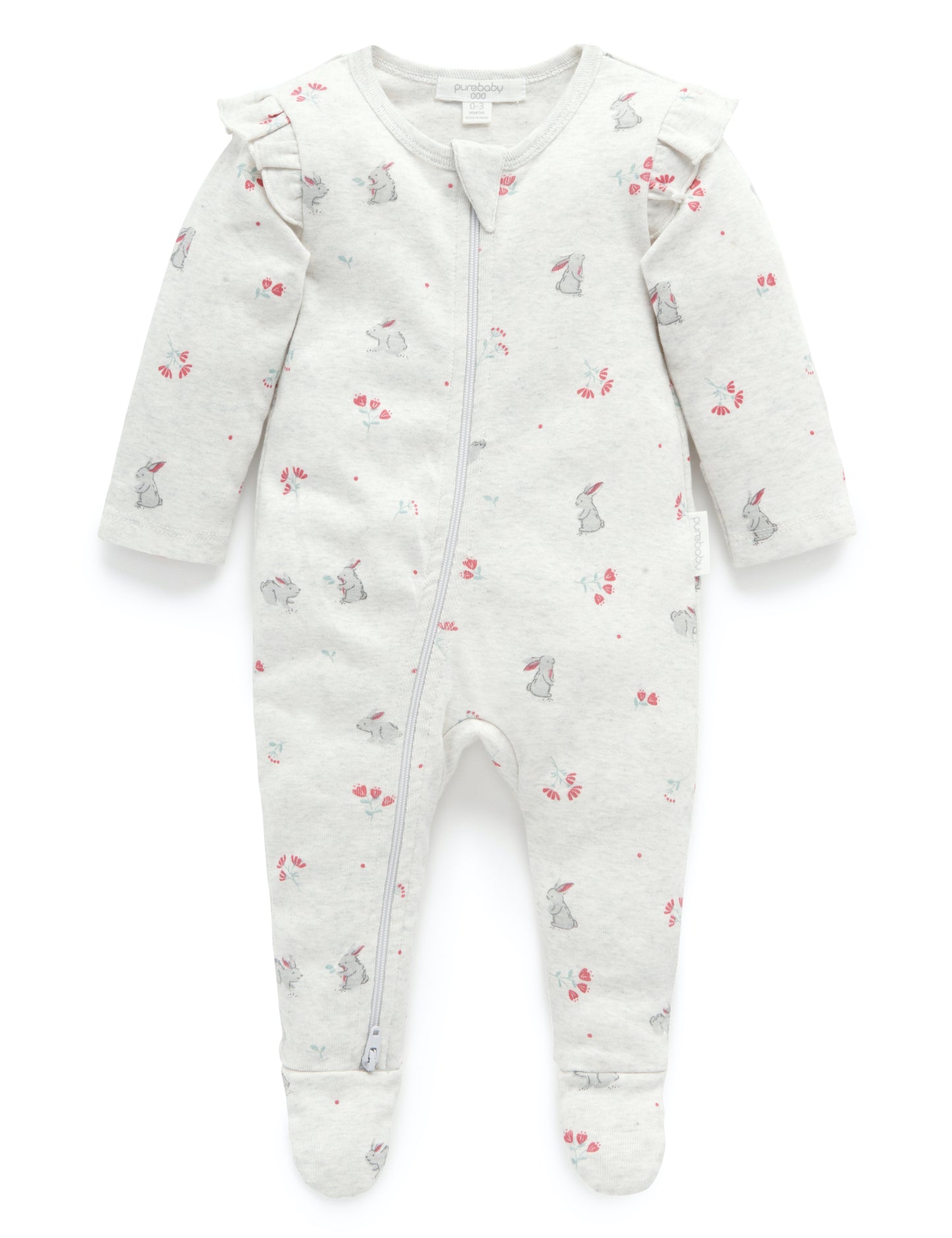 purebaby ピュアベビー Printed Zip Growsuit