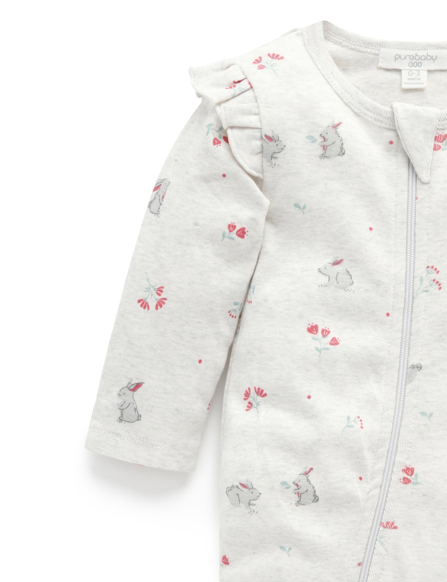 purebaby ピュアベビー Printed Zip Growsuit