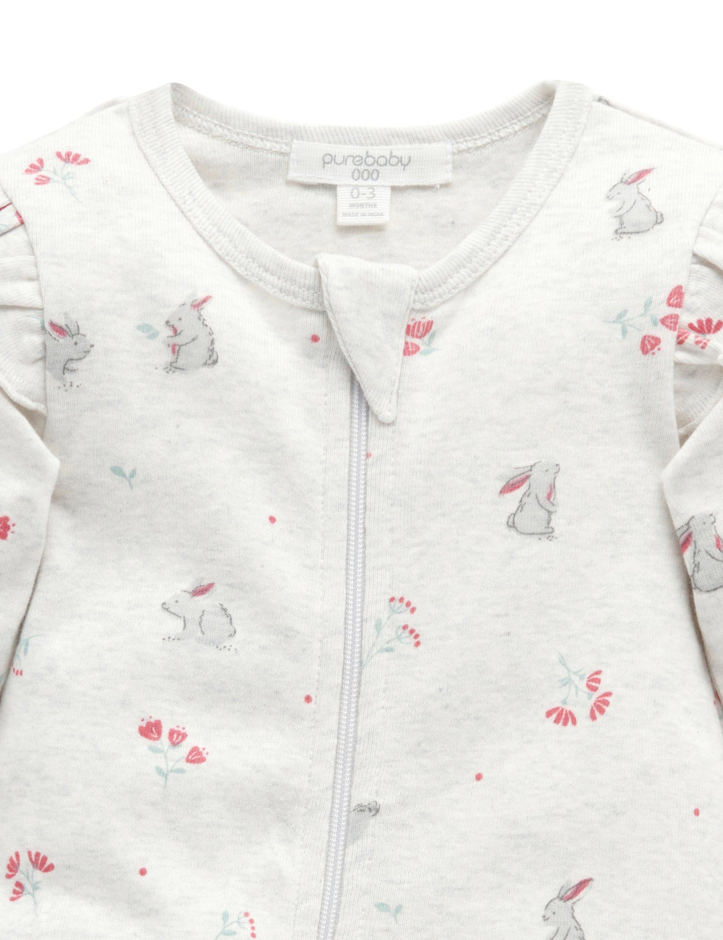 purebaby ピュアベビー Printed Zip Growsuit