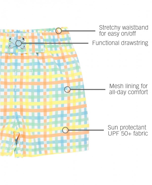 RuggedButts Summertime Gingham Swim Trunks
