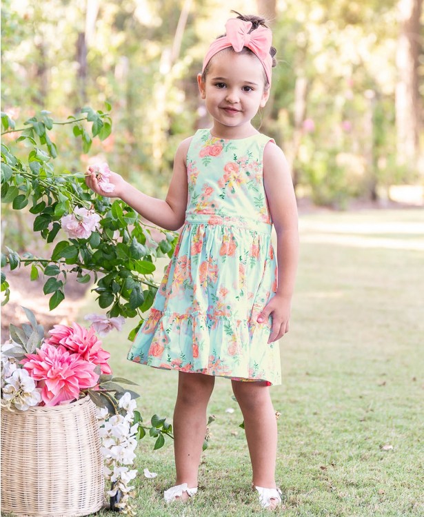 Ruffle Butts Tea Party Back Keyhole Bow Dress