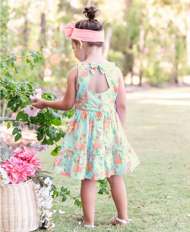 Ruffle Butts Tea Party Back Keyhole Bow Dress