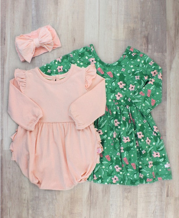 Ruffle Butts Delicately Floral Twirl Dress