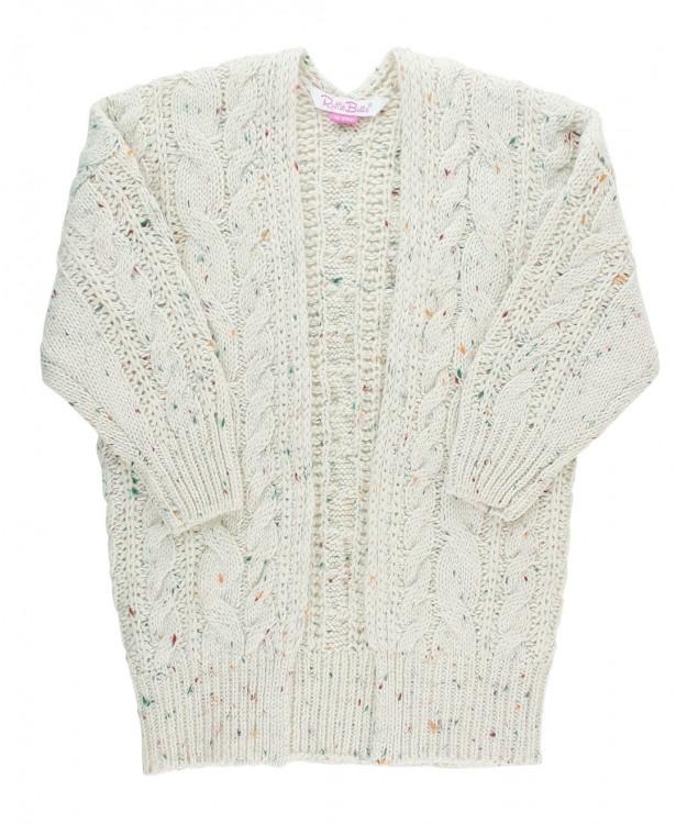 Ruffle Butts Confetti Chunky Knit Open Style Cardigan Mom Size