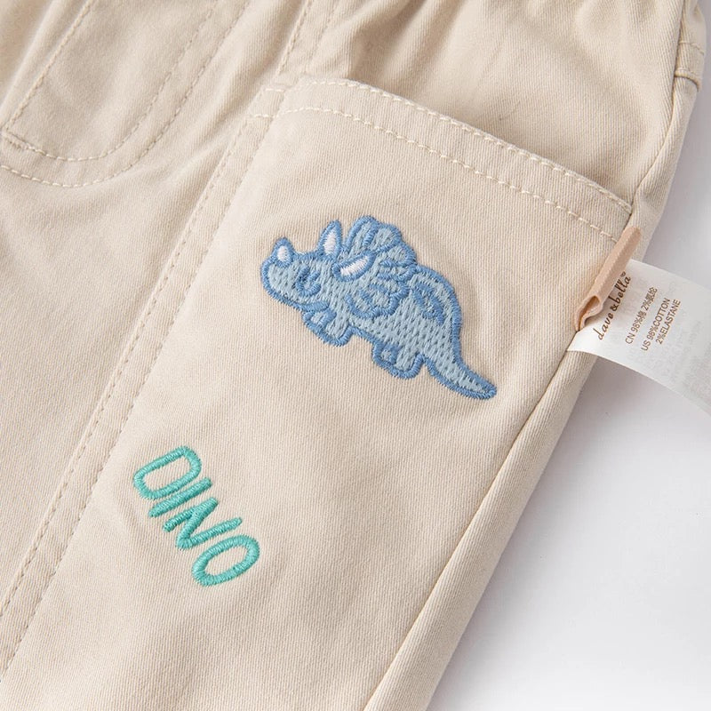 dave&bella Dave Bella Triceratops embroidery pants DB1220441