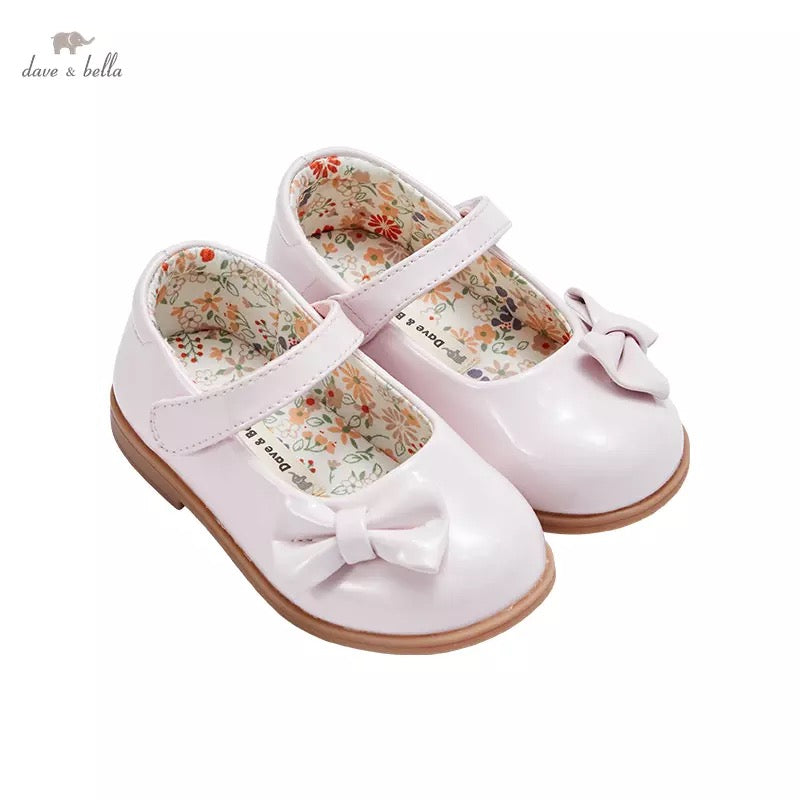 【16cm last one】dave&bella デイブベラ ベビーピンクリボンエナメルシューズ DB1220619