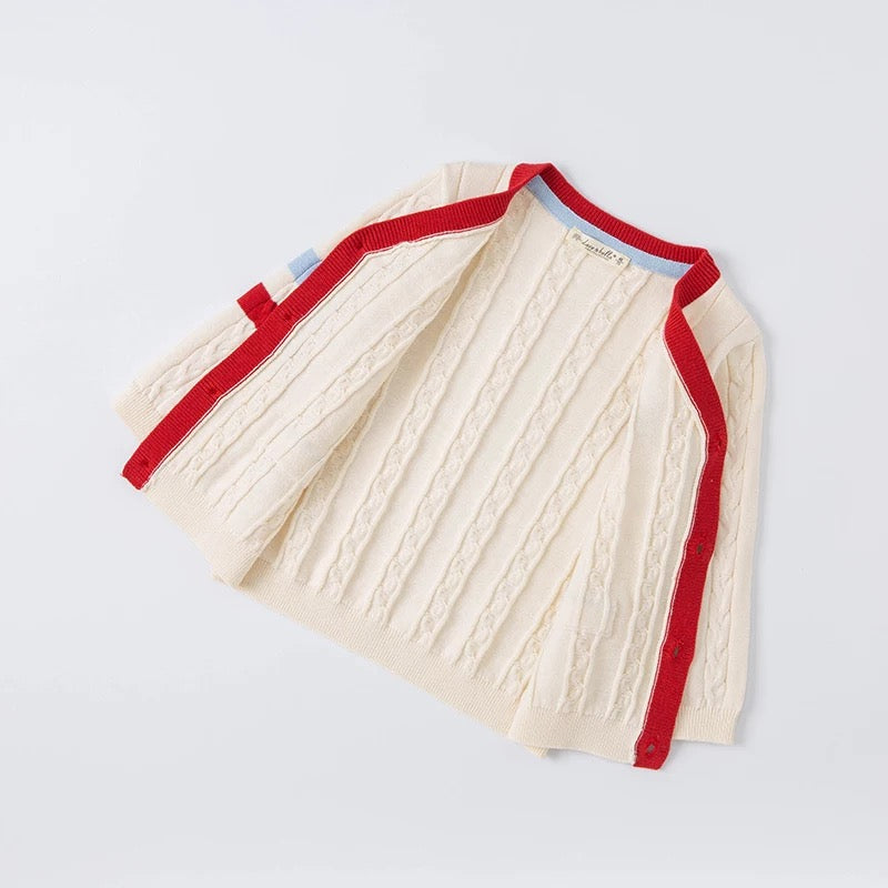 dave&bella Dave Bella yacht embroidery cable knit cardigan DB1221067