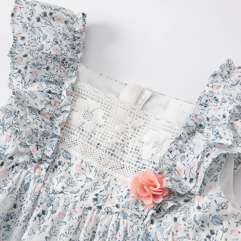 dave&bella デイブベラ フリルスリーブフローラルワンピース DB2221903 90cm