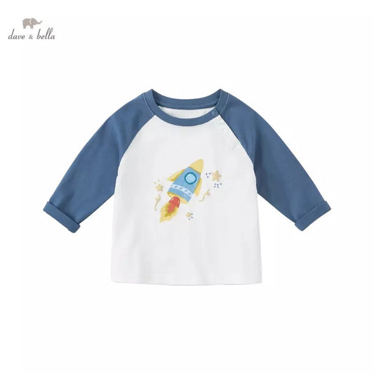 【80cm last one】dave&bella  デイブベラ  ロケットデザインラグランロンT