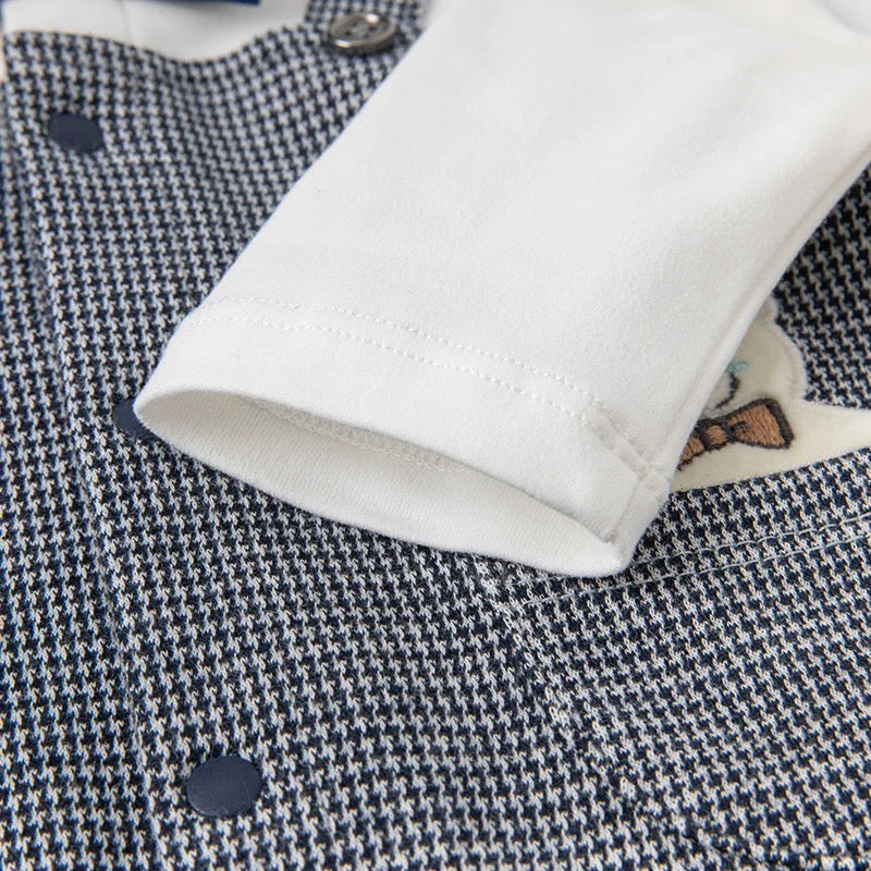 dave&bella Dave Bella Bear-chan point dress-up romper with bowtie DB1221137