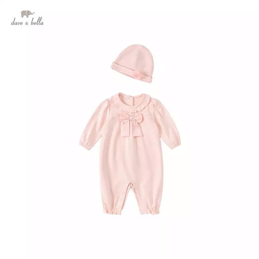 dave&bella デイブベラ 帽子付きビッグリボンロンパース DB1223376 59cm