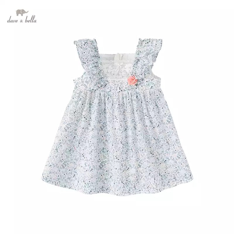 dave&bella デイブベラ フリルスリーブフローラルワンピース DB2221903 90cm