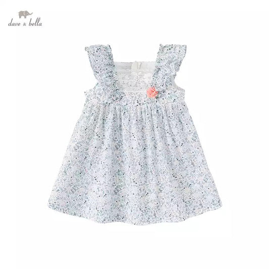 dave&bella デイブベラ フリルスリーブフローラルワンピース DB2221903 90cm