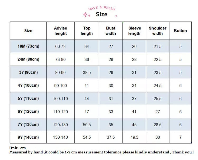 dave&bella dave bella pale blue check blouse DB1221654 100cm