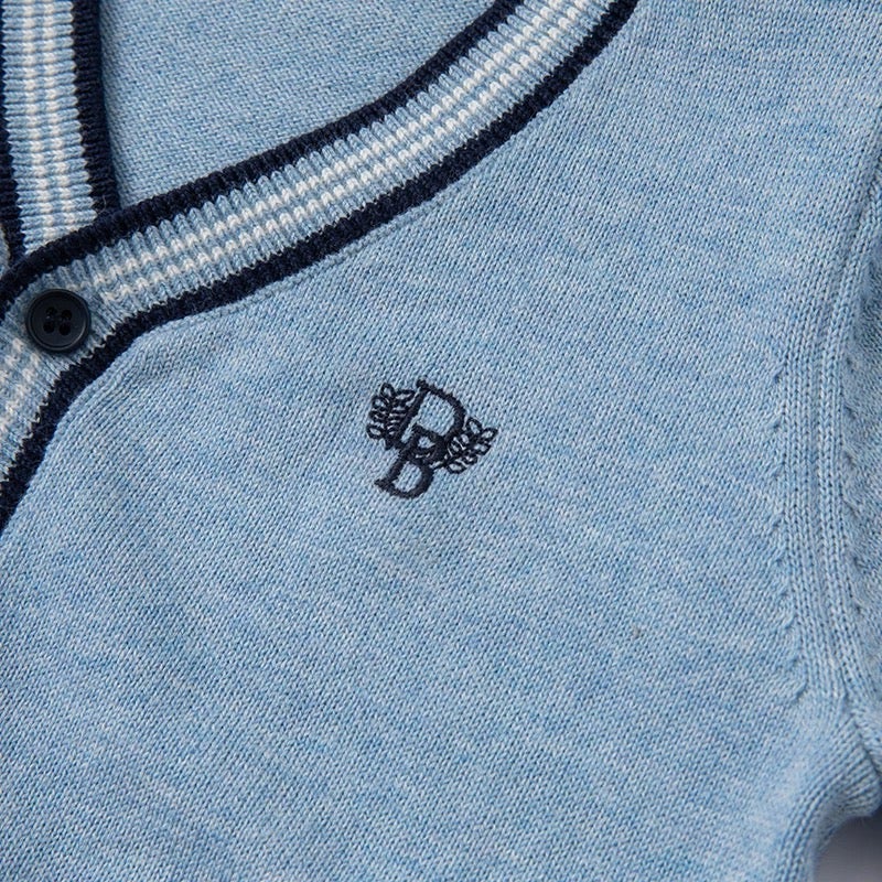 dave&bella Dave Bella logo embroidery blue cardigan DB1220674